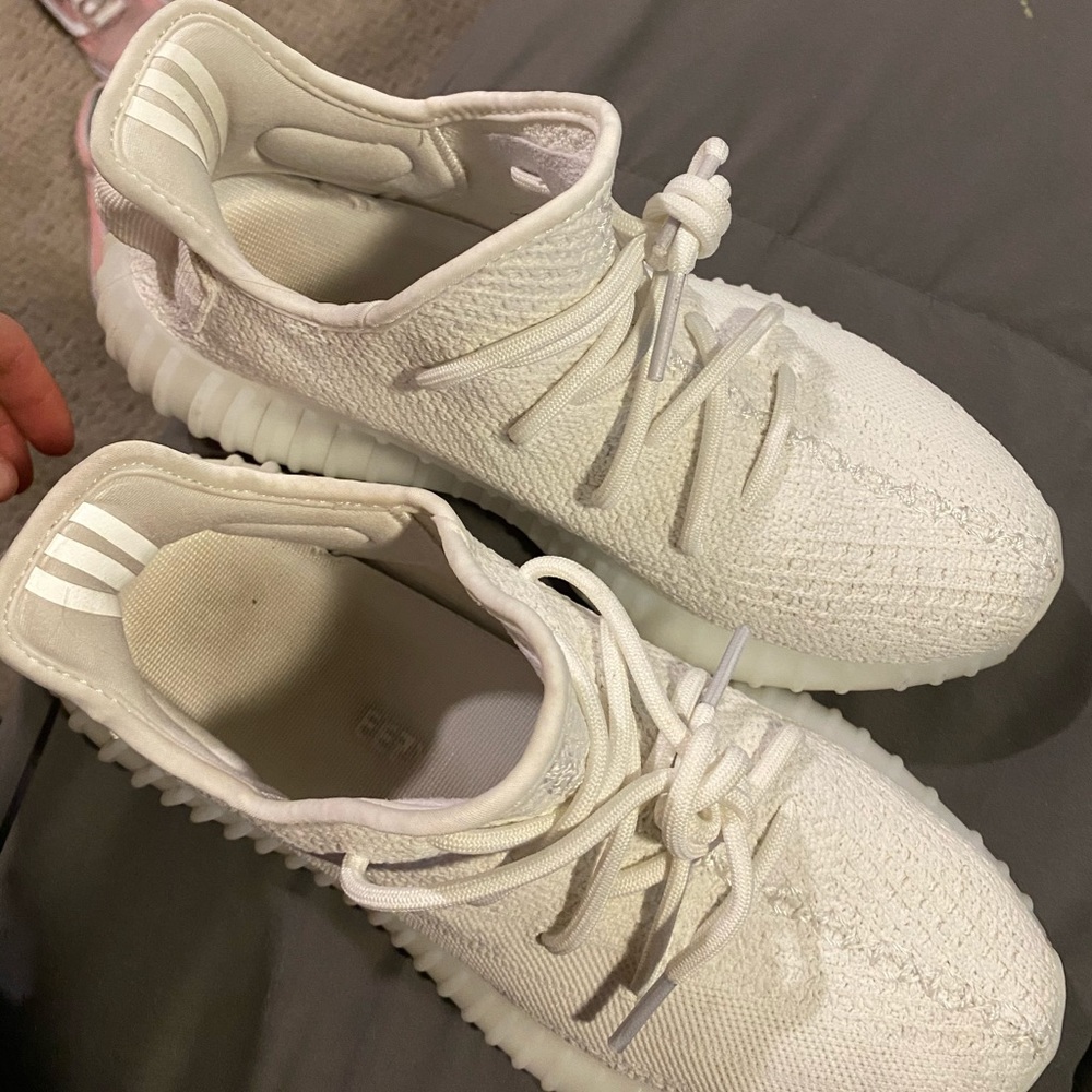 Triple white Adidas YEEZY.